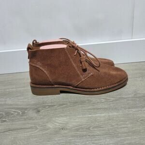 Hush Puppies Woman's Cyra Catelyn Shimmer Brown Suede Chukka Boots Size 10